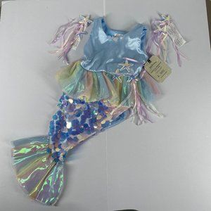 Pottery Barn Kids Size 3T Halloween Costume Mermaid Blue Sequins Hair Clips